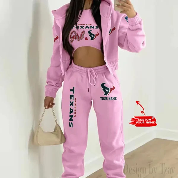 Houston Texans Personalized Women Sporty Streetwear Set SPTWAL3PS206 - Image 7