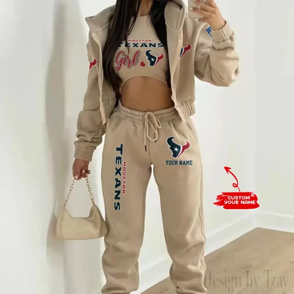 Houston Texans Personalized Women Sporty Streetwear Set SPTWAL3PS206 - Image 8