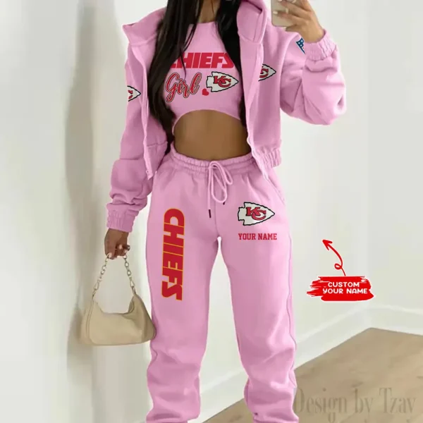 Kansas City Chiefs Personalized Women Sporty Streetwear Set SPTWAL3PS209 - Image 4