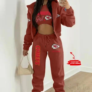 Kansas City Chiefs Personalized Women Sporty Streetwear Set SPTWAL3PS209