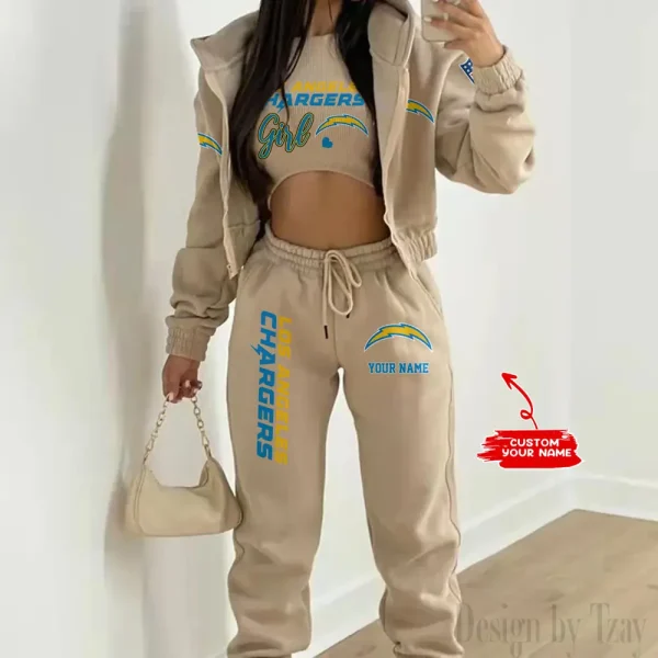 Los Angeles Chargers Personalized Women Sporty Streetwear Set SPTWAL3PS211 - Image 2