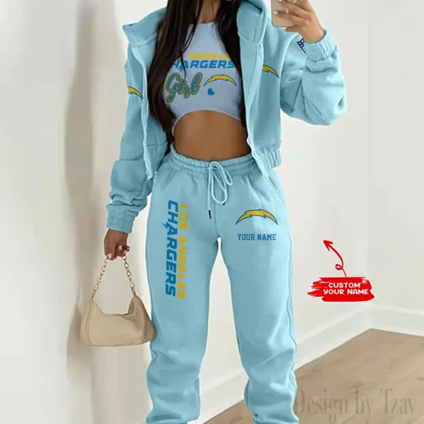Los Angeles Chargers Personalized Women Sporty Streetwear Set SPTWAL3PS211 - Image 5