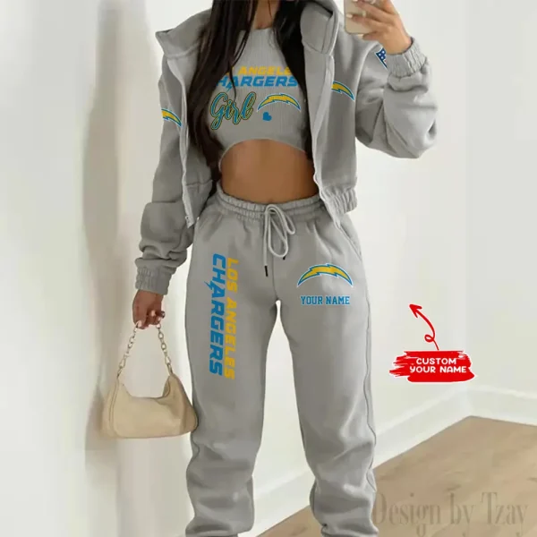 Los Angeles Chargers Personalized Women Sporty Streetwear Set SPTWAL3PS211 - Image 6