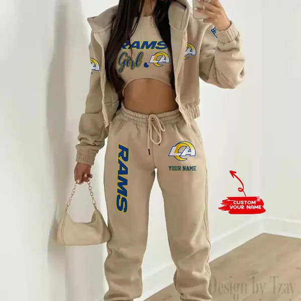 Los Angeles Rams Personalized Women Sporty Streetwear Set SPTWAL3PS212 - Image 5