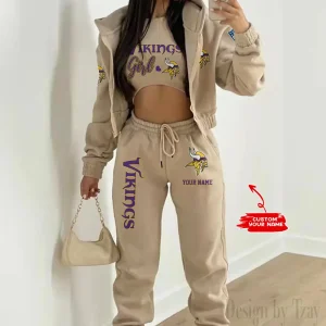 Minnesota Vikings Personalized Women Sporty Streetwear Set SPTWAL3PS214