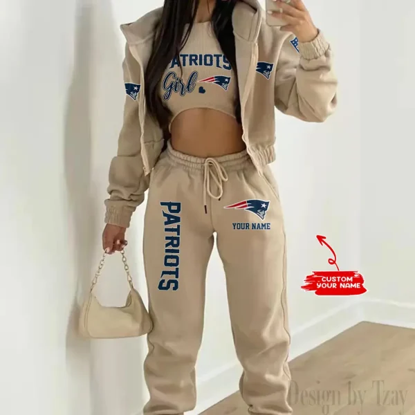 New England Patriots Personalized Women Sporty Streetwear Set SPTWAL3PS215 - Image 2