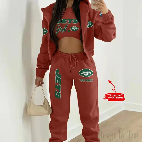 New York Jets Personalized Women Sporty Streetwear Set SPTWAL3PS218 - Image 3