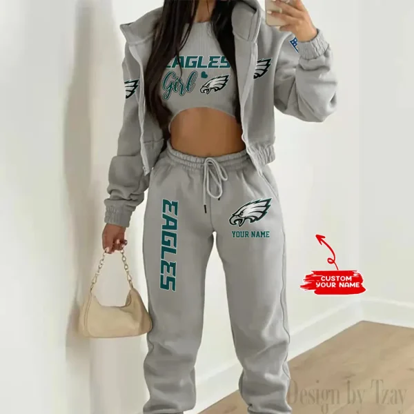 Philadelphia Eagles Personalized Women Sporty Streetwear Set SPTWAL3PS219 - Image 8