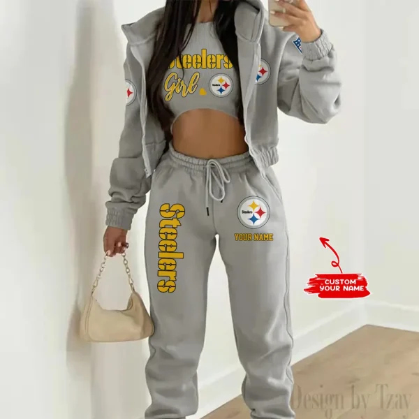 Pittsburgh Steelers Personalized Women Sporty Streetwear Set SPTWAL3PS220 - Image 2