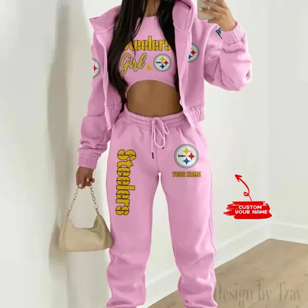 Pittsburgh Steelers Personalized Women Sporty Streetwear Set SPTWAL3PS220 - Image 6