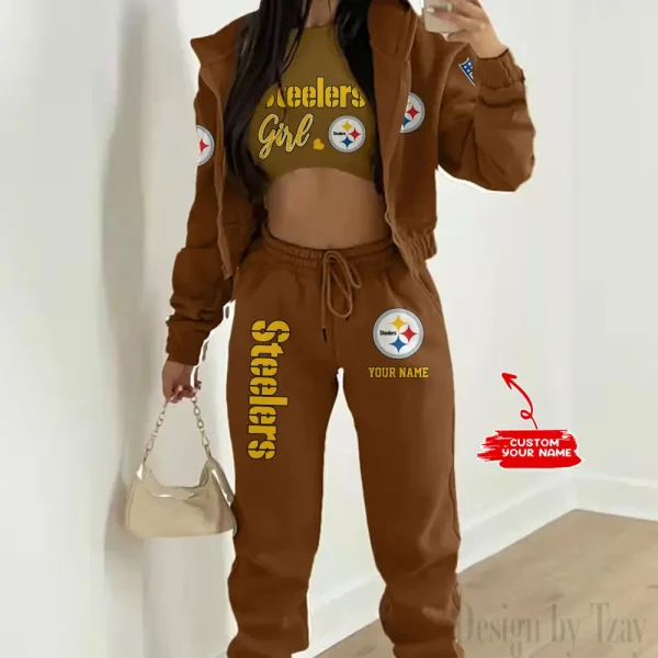 Pittsburgh Steelers Personalized Women Sporty Streetwear Set SPTWAL3PS220 - Image 7