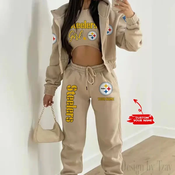 Pittsburgh Steelers Personalized Women Sporty Streetwear Set SPTWAL3PS220 - Image 8