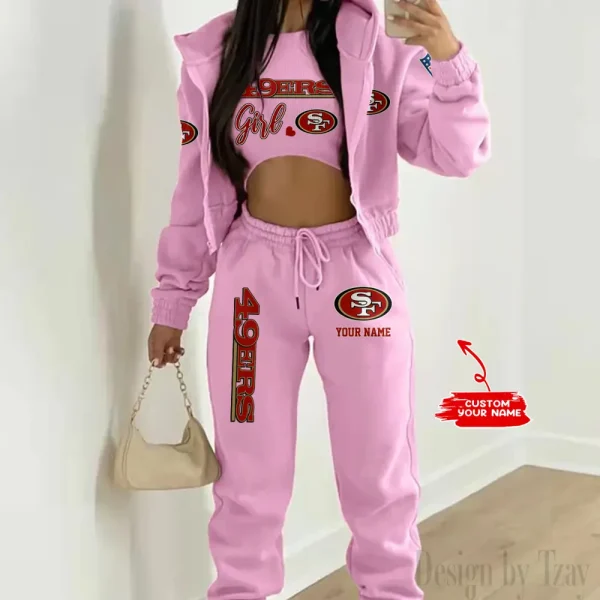 San Francisco 49ers Personalized Women Sporty Streetwear Set SPTWAL3PS221 - Image 6