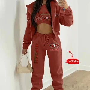 San Francisco 49ers Personalized Women Sporty Streetwear Set SPTWAL3PS221
