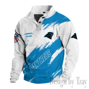 Carolina Panthers Buttoned Collar Sweatshirt New Design 2025 S9DBSCH2161