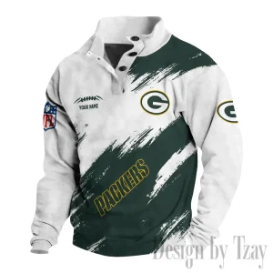 Green Bay Packers Buttoned Collar Sweatshirt New Design 2025 S9DBSCH2168