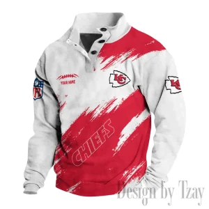 Kansas City Chiefs Buttoned Collar Sweatshirt New Design 2025 S9DBSCH2172