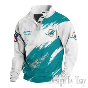 Miami Dolphins Buttoned Collar Sweatshirt New Design 2025 S9DBSCH2176