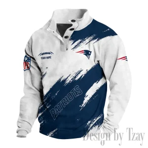 New England Patriots Buttoned Collar Sweatshirt New Design 2025 S9DBSCH2178