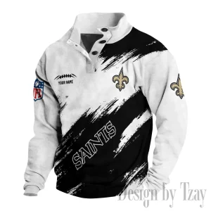 New Orleans Saints Buttoned Collar Sweatshirt New Design 2025 S9DBSCH2179