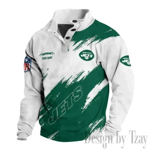 New York Jets Buttoned Collar Sweatshirt New Design 2025 S9DBSCH2181