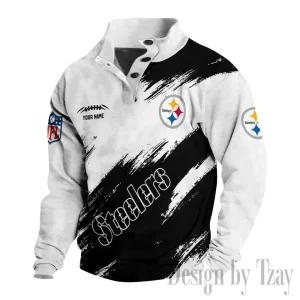 Pittsburgh Steelers Buttoned Collar Sweatshirt New Design 2025 S9DBSCH2183