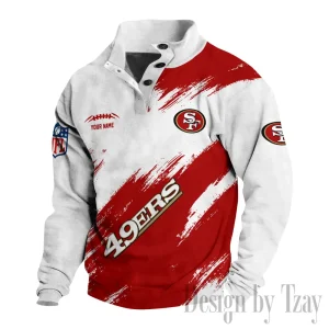 San Francisco 49ers Buttoned Collar Sweatshirt New Design 2025 S9DBSCH2184