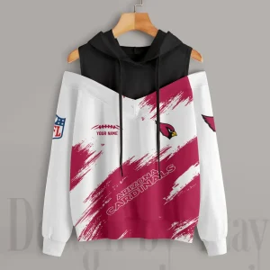 Arizona Cardinals Chic Off Shoulder Casual Hoodie S9CSH065