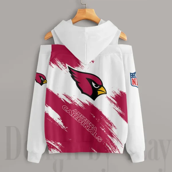 Arizona Cardinals Chic Off Shoulder Casual Hoodie S9CSH065 - Image 4
