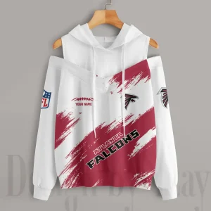 Atlanta Falcons Chic Off Shoulder Casual Hoodie S9CSH066
