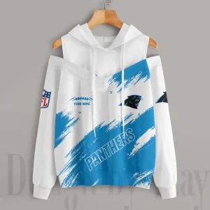 Carolina Panthers Chic Off Shoulder Casual Hoodie S9CSH069