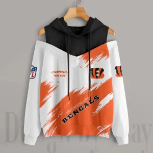 Cincinnati Bengals Chic Off Shoulder Casual Hoodie S9CSH071