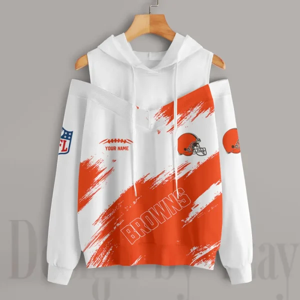 Cleveland Browns Chic Off Shoulder Casual Hoodie S9CSH072 - Image 3