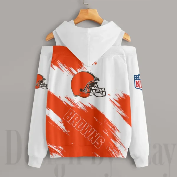 Cleveland Browns Chic Off Shoulder Casual Hoodie S9CSH072 - Image 4