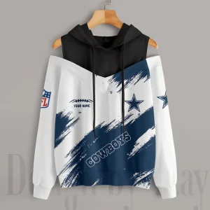 Dallas Cowboys Chic Off Shoulder Casual Hoodie S9CSH073