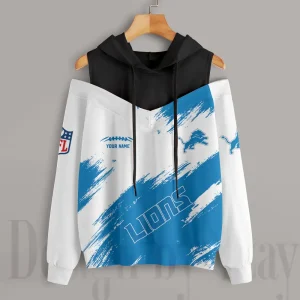 Detroit Lions Chic Off Shoulder Casual Hoodie S9CSH075