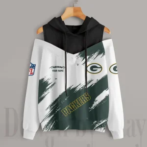 Green Bay Packers Chic Off Shoulder Casual Hoodie S9CSH076