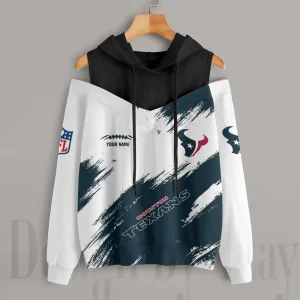 Houston Texans Chic Off Shoulder Casual Hoodie S9CSH077