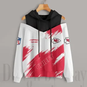 Kansas City Chiefs Chic Off Shoulder Casual Hoodie S9CSH080