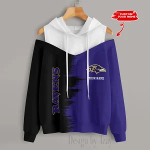 Baltimore Ravens Chic Off Shoulder Casual Hoodie S9CSH035
