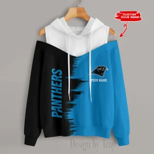 Carolina Panthers Chic Off Shoulder Casual Hoodie S9CSH037
