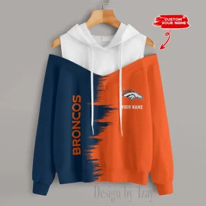 Denver Broncos Chic Off Shoulder Casual Hoodie S9CSH042