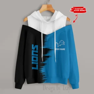 Detroit Lions Chic Off Shoulder Casual Hoodie S9CSH043