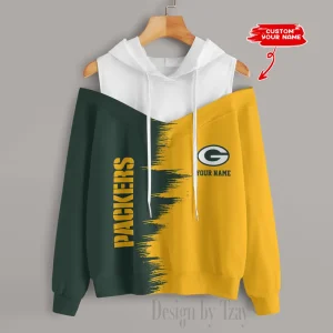 Green Bay Packers Chic Off Shoulder Casual Hoodie S9CSH044