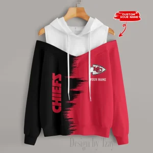 Kansas City Chiefs Chic Off Shoulder Casual Hoodie S9CSH048