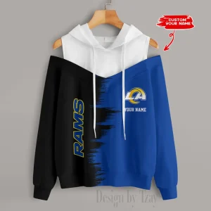 Los Angeles Rams Chic Off Shoulder Casual Hoodie S9CSH051