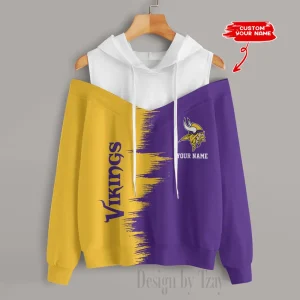 Minnesota Vikings Chic Off Shoulder Casual Hoodie S9CSH053