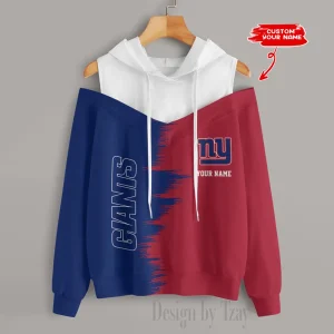 New York Giants Chic Off Shoulder Casual Hoodie S9CSH056