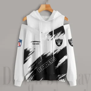 Las Vegas Raiders Chic Off Shoulder Casual Hoodie S9CSH081