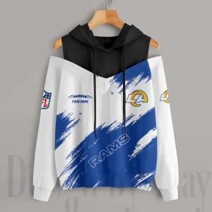 Los Angeles Rams Chic Off Shoulder Casual Hoodie S9CSH083